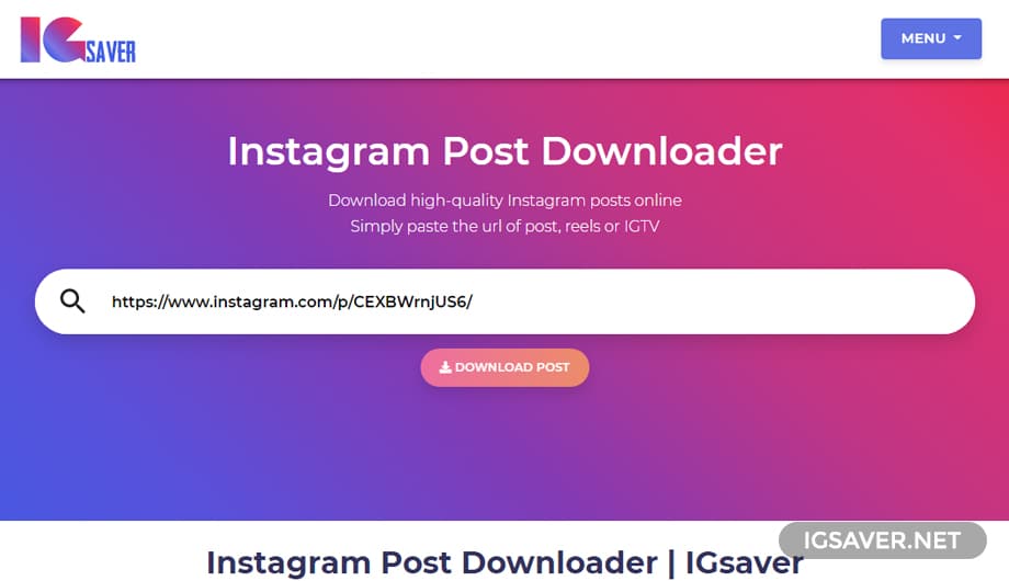 instagram post download online